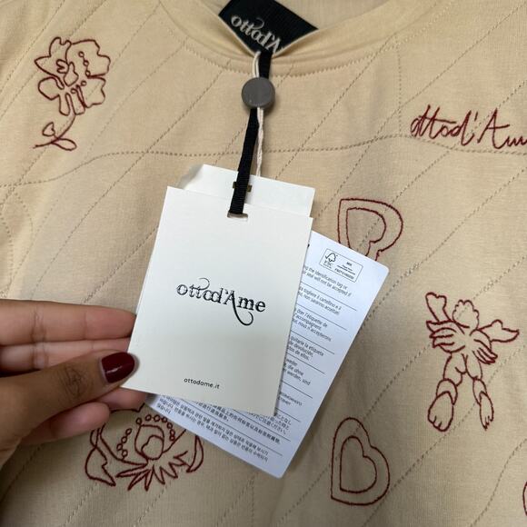 Ottod’Ame Women Quilted Sweater 8 Made In Italy Quiet Luxury Whimsical Celestial - Picture 6 of 11